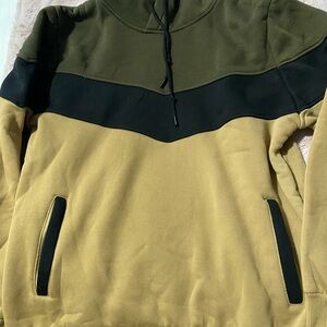 Olive and Tan Men's Sweater